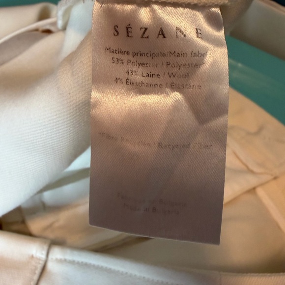 Sezane Yves Trousers in Ecru High Rise Pants Size 46 US 14 - Picture 6 of 7
